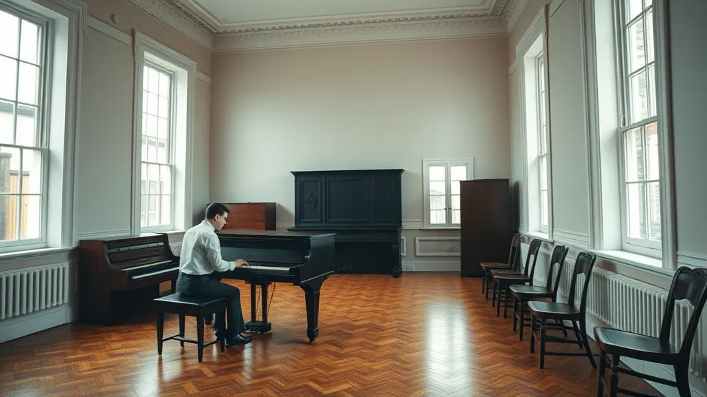 A lesson in progress at the Conservatoire Rooms